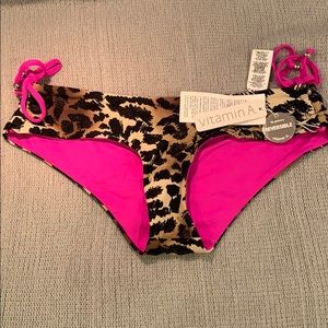 Vitamin A leopard/pink reversible bikini bottom